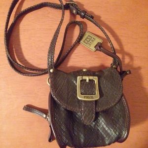 Frye purse bag handbag black leather
